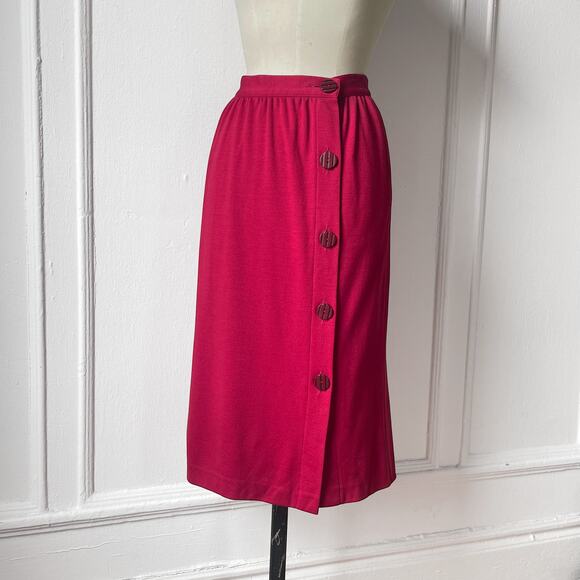 70s MISSONI Vintage Wool Wrap Skirt Button Front Made in Italy Pencil Skirt w:26 - Picture 9 of 12